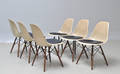 Charles Eames 1907-1978. Sæt på seks skalstole, model DSW 6