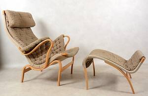 FÅTÖLJ SAMT FOTPALL, Pernilla, Bruno Mathsson, Dux, 1900-tal.