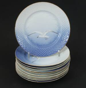 Förrättstallrikar 11st, Bing  Gröndahl Måsen
