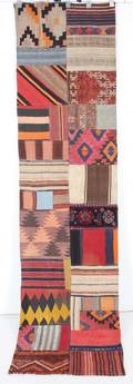 Persisk Patchwork Kelim mått 293 x 75 cm.