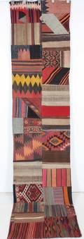 Persisk Patchwork Kelim mått 320 x 74 cm