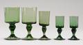 Samling mundblæste grønne glas 17