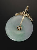 Jade og diamantvedhæng, 14 kt guld
