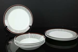 STIG LINDBERG, mattallrikar, 4 st, djupa tallrikar, 4 st, Spisa Ribb, Gustavsberg