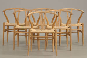Hans J. Wegner. Sæt på seks Y- stole