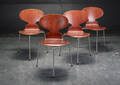 Arne Jacobsen. Sæt på fire Myre stole, model 3100 4