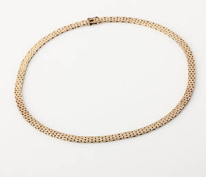 Mursten. Halskæde af guld, 14 kt.