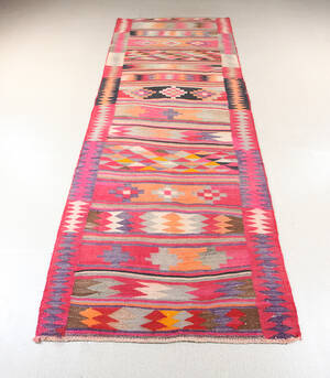 Persisk Kelim Tæppe 300 x 125 cm.
