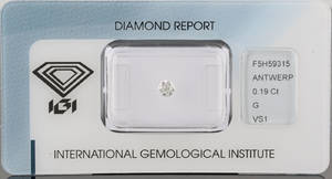 Loose Brilliant-cut Diamond 0.19ct. With IGI Certificate.