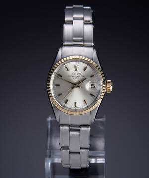 Rolex Date. Vintage dameur i stål med guldlynette, ca. 1965 Denne vare er sat til omsalg under nyt varenummer 4748727