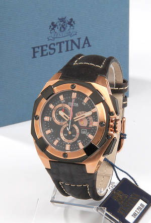 Festina. Retrograde herrearmbåndsur af stål.  Ref. F163573
