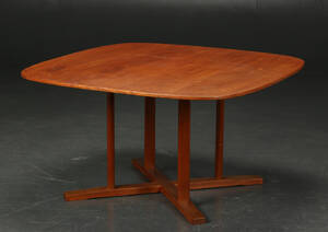 Spisebord af teaktræ, 1960erne, dansk møbeldesign 