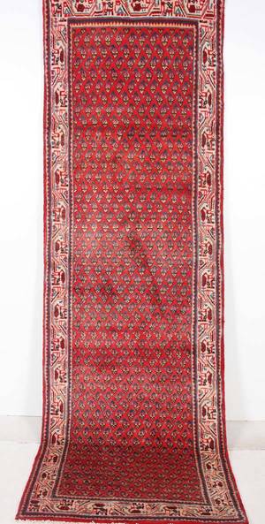 Persisk handknuten gallerimatta Mir, mått 312x97 cm.