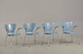 Arne Jacobsen 1902-1971 Fire amstole model 3207, syveren.4