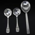 Tre dele serveringsbestik af sølv bl.a. Georg Jensen 3