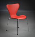 Arne Jacobsen, 7er stol, rødt læder.