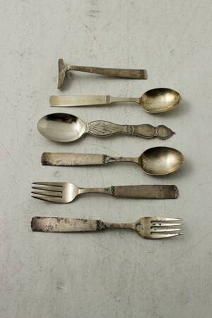 Barnbestick, 6 del. silver