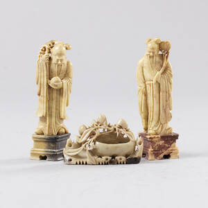Figuriner och bläckställ soapstone