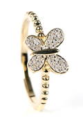 Sommerfugl. Ring m diamanter, 9 kt guld, 0.10 ct Denne vare er sat til omsalg under nyt varenummer 5047072