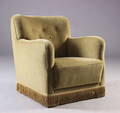 Dansk møbelproducent, lænestol, velour, 1940erne  Denne vare er sat til omsalg under nyt varenummer 4335895