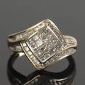Diamant ring i 10 kt. guld
