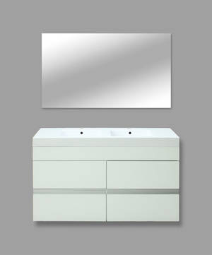 Væghængt toiletskab samt spejl