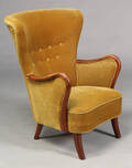  Alfred Christensen. Lænestol, velour