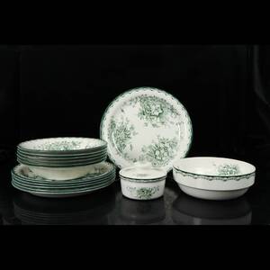 SERVISDELAR, 14 dlr, Grön Anna, Rörstrand