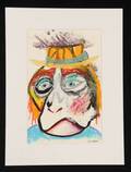 Jens BK. Shut Up Monkey Face. Mixed media på papir