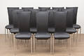 Spisebordsstole af stål med sort kunstlæder 12