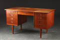 Fritstående skrivebord af teak, 1950erne