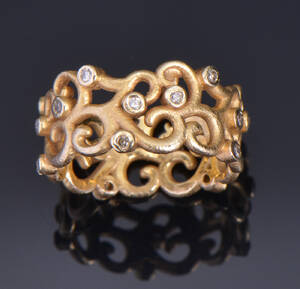 Brillantring, ca 0.20 ct af 14 kt