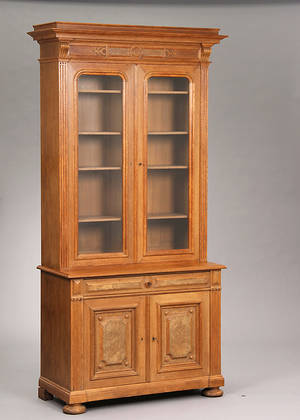 Bogskab af ege og rodtræ ca. 1900