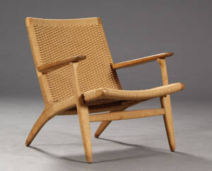 H. J. Wegner. Hvilestol  lænestol, model CH25, egetræ