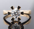 Solitairering med brillant på 0.80 ct. 14 kt. guld