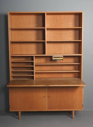 Carlo Jensen for Hundevad Ulfborg Todelt reolssystem, lys eg