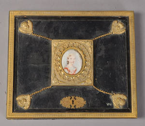 Dokumentmappeskrin med bronze læder, 1800-tallet