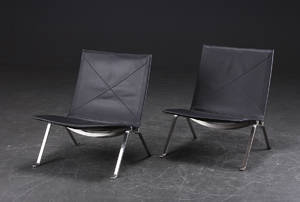 Poul Kjærholm 1929-1980. Par hvilestole, model PK 22, Kold Christensen 2