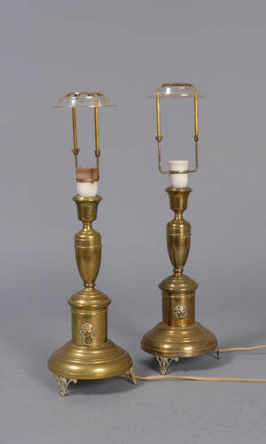 To bordlamper, messing, 1900-tallet 2