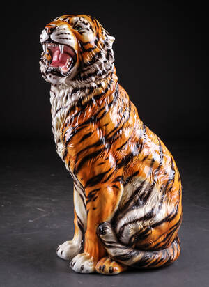 Sibirisk tiger af glaseret lertøj