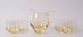 KARAFF SAMT GLAS, 8 delar, gultonat glas.