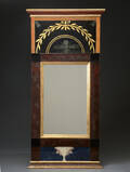 Svensk spejl beklædt med porfyrmalet glas, 1800-1900-tallet.  