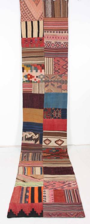 Persisk Patchwork Kelim Gallerimatta mått 433 x 80 cm