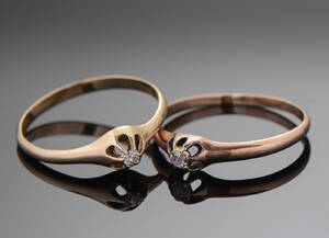 Par vintageringe af 14 kt guld 2