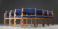 Hans J. Wegner. Sæt på otte armstole, eg 8 