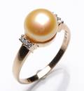 Perle- og diamantring