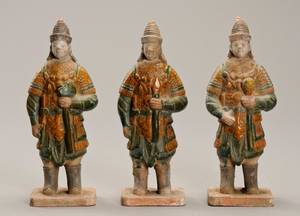 Tre figurer Kina Ming 1500 tallet 3