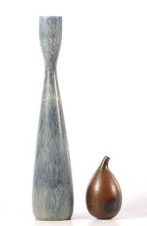 VASER, 2 st, stengods, Stig Lindberg och Carl Harry Stålhane.