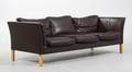 Stouby. 3-pers. sofa, brunt læder