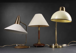 Bordlamper, træ og messing 3